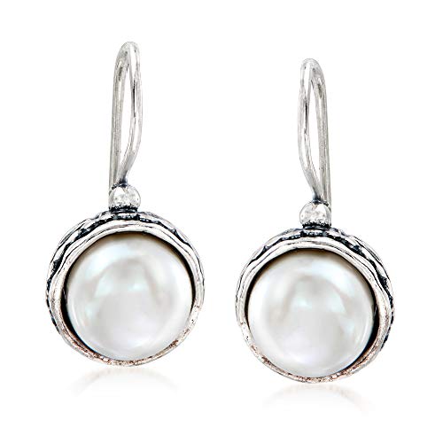 Ross-Simons 9.5-10mm Cultured Pearl Drop Earrings in Sterling Silver