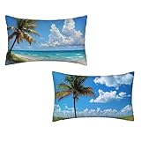 Kissenbezug 25x50 Blau 2er Set Samt Kissenbezug Baum Sofakissen Weiche Kissenhülle Quadratische Dekokissen Zierkissenbezug mit Unsichtbarem ReißVerschluss für Sofa Couch Wohnzimmer Schlafzimmer I-43