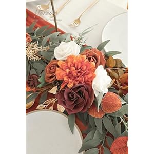 Floroom 6ft Artificial Eucalyptus Garland with Flowers Fake Greenery Burnt Orange Faux Floral Vine Garland for Table Decor Wedding Centerpieces Bridal Shower Party Decorations, Terracotta Floroom 6ft Artificial Eucalyptus Garland with Flowers Fake Greenery Burnt Orange Faux Floral Vine Garland for Table Decor Wedding Centerpieces Bridal Shower Party Decorations Terracotta