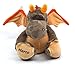 CreaDesign, Kuscheltier Drache personalisierbar mit (Wunsch) Namen, 33cm, Stofftier, Plüschtier, Mädchen Jungen, braun