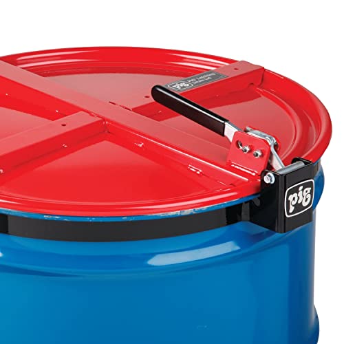 New Pig Drum Lid | Latching Drum Lid | For 55 Gal Steel Drums | Bolt-Ring | Red | Drm659-Rd #TOP6