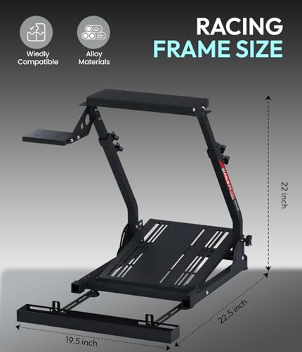 Image of KAPAVER Halo-F1 Racing Wheel Floor Stand, portable & adjustable sim cockpit for Logitech G29 /G920 /G923 /G27 /G25, Thrustmaster T248 /T300RS /T150 /458 TX, Xbox, PS4 & PS5
