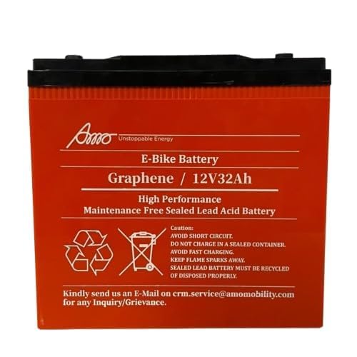 AMO Graphene Battery 12V 32Ah | Maintenance-Free Sealed Lead Acid (VRLA) Rechargeable Battery for Electric Scooters & E-Bikes-image-15