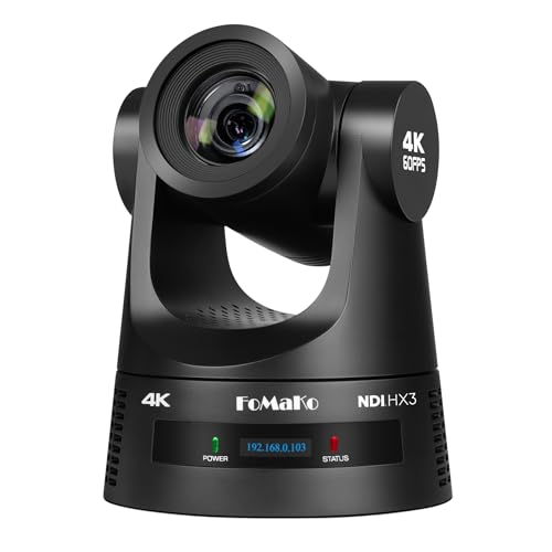 Image of FoMaKo 60fps 4K NDI PTZ Camera 30x, Supports NDI HX3 4K 60fps Output, 30x Optical Zoom, Gen 3 AI Auto-Tracking, 3G-SDI /HDMI /USB /LAN PoE, Ideal for Church Worship & Live Studio, K630N