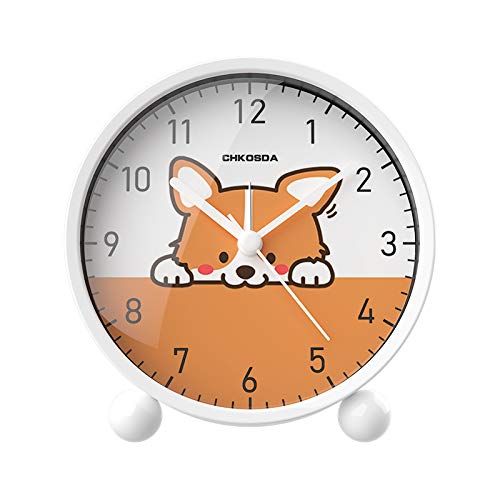 yuqijia YUQI Reloj Despertador De Dibujos Animados para Estudiantes Mudos En Casa, Dormitorio para Niños, Reloj Electrónico Simple Despertador-Perro