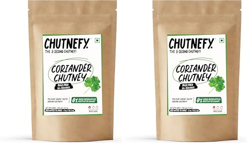 Image of Chutnefy Coriander Chutney | 250g Freeze-Dried Instant Dry Mix | Just Add Water to Make 20+ Servings (1000 g) | 0% Preservatives or Additives (Pack of 2)