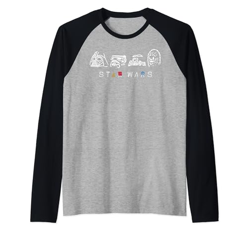 T-shirt Star Wars raglan bicolore avec imprimé géométrique pour fan de la saga