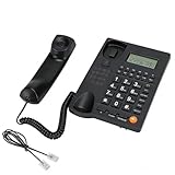 ABENNLY Teléfono Alámbrico De Casa,Teléfono Fijo Marcación Rápida de un Toque,2 Niveles de Timbre,Identificador de...