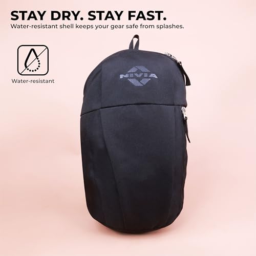 Image of Nivia Pulse Junior 2.0 Backpack For Men & Women, Water-Resistant Sports Backpack, Lightweight, Durable 600D Polyester, Double-Zip Main Compartment & Secure Front Pocket, Capacity-10 Litres