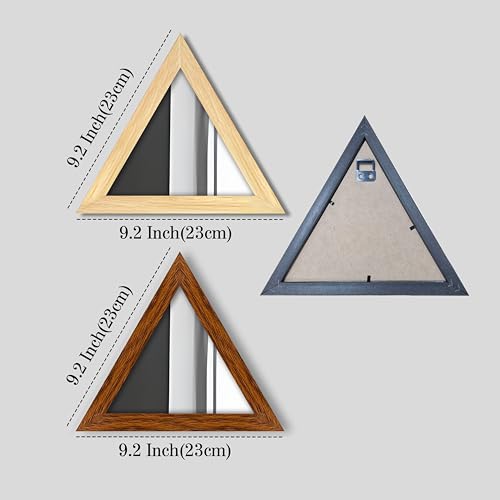 Image of Art Street Acrylic Wall Mirror for Decoration Set of 4, Trangle Shape Acrylic Basin Mirror with Hanging Hook for Bathroom, Bedroom, Home and Office Wall Decor (9x9 Inch, Beige and Brown)
