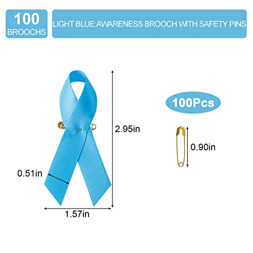 Image of Ribbon Awareness Satin Pins Cancer Awareness Ribbon Pin with Safety Pin