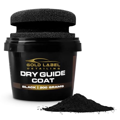 Gold Label Detailing Dry Black Guide Coat, 7 Ounces (200 Grams) Excellent for Finding Defects in Automotive Paint, Great for Autobody, Highlights Scratches, Finds pinholes and Low Spots
