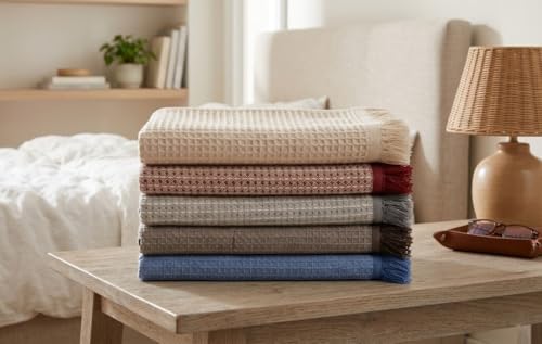 Plaid de canapé beige Estoralis NIDO 230x270 cm en coton polyester - 7