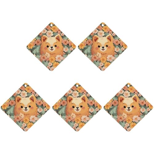 Pomeranians �J�[�g�D�[�� �� �ԗp�F���� �݂艺�����`�b�v 5�p�b�N �����ԗp���� �݂艺���V�[�g �� �z�[�� ������ �C���e���A ���� �Ђ��`�A�z���C�g�X�^�C��