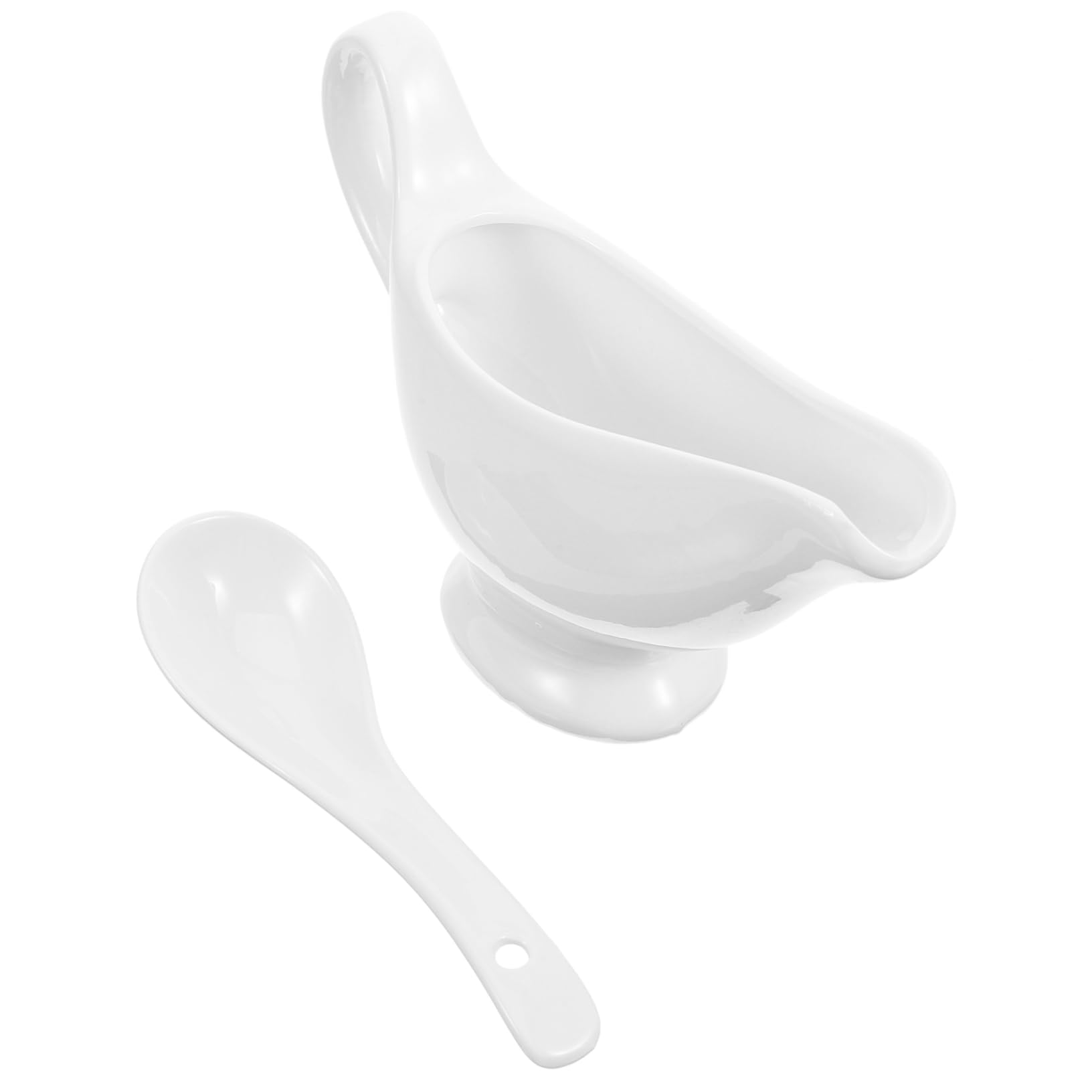 FUNOMOCYA Gravy Boat Dinnerware Mini Creamer Pitcher Mini Milk Pourer Mini Porcelain Pitcher Mini Sauce Pitchers Syrup Pitcher Milk Creamer Pitcher Pouring Spout Bowl Ceramics White