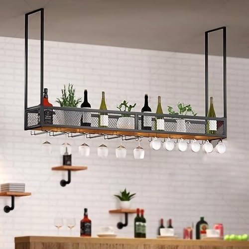 Estante for copas de vino de techo, estante...