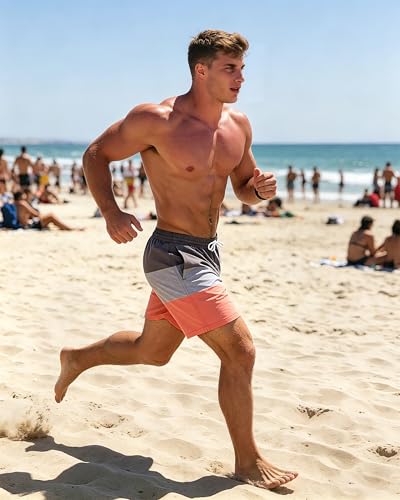 Image of SURF CUZ Mens Swim Trunks with Compression Liner Swim Shorts 7 inch Swimming Trunks Stretch 7 Inch Swim Suits Quick Dry