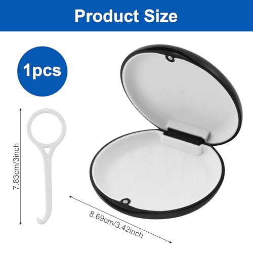 1 Stück zahnspangendose,Gebissdose,zahnprothesen behälter,KFO Box,Spangendose,Zahnspangenbox,Dose für Zahnprothese,Zahnprothesen Behälter,für Reisen und täglichen Gebrauch(schwarz)