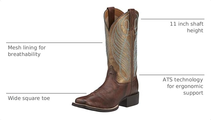 Image of Ariat Women's Round Up Wide Square Toe Western Boot