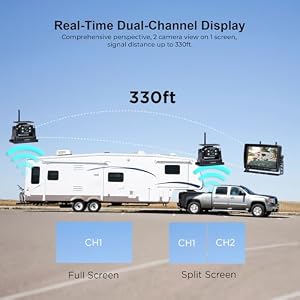 VOONOA 2 Magnetic Wireless Backup Camera with 7'' HD 1080P DVR Monitor System, 15000mAh Rechargeable Waterproof Dual Solar Reverse Camera for Hitch Towing Car Trailer Truck RV VN007 — photo 4 of 6