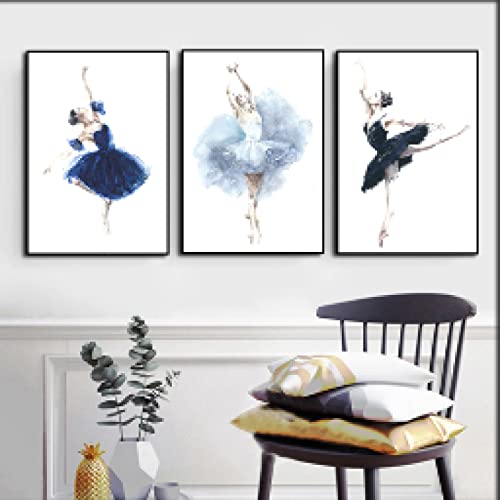 Ballerine abstrait triptyque affiches toile de danseur déco maison salon