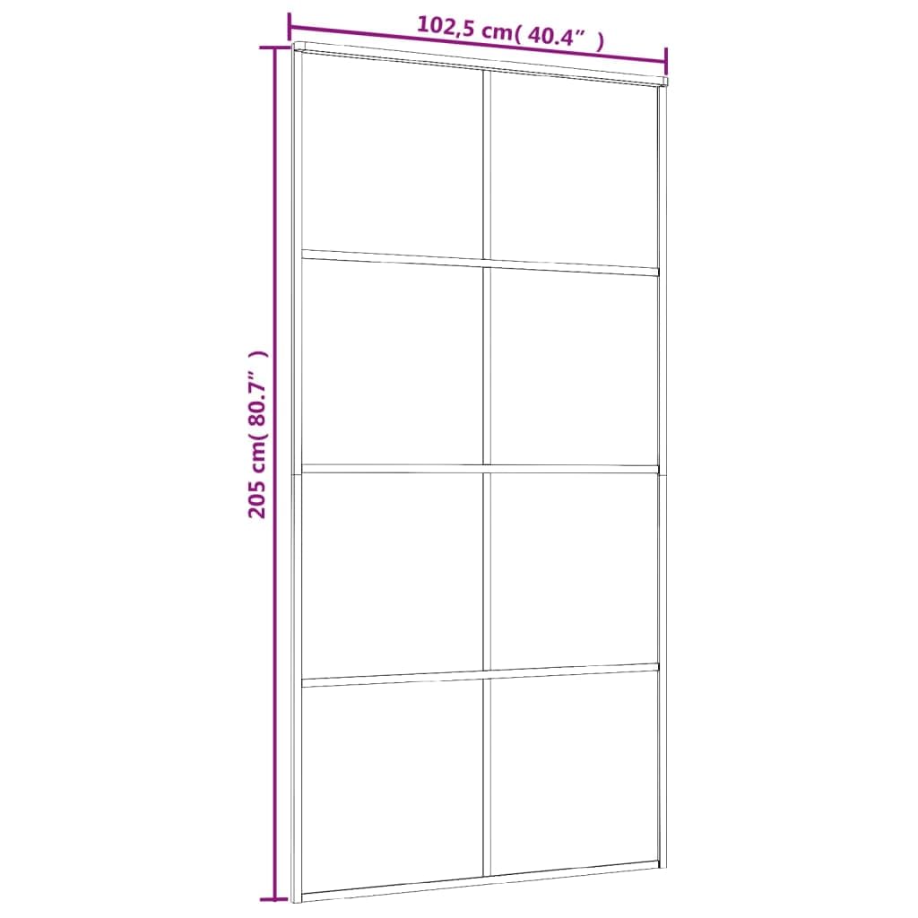 Drzwi przesuwne ESG, szkło i aluminium, 102,5 x 205 cm, białe, materiały budowlane, drzwi, drzwi domowe