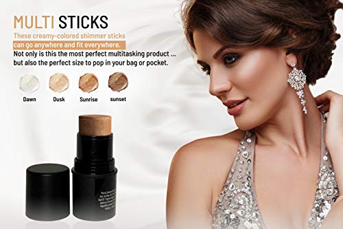 Mom's Secret Natural Organic Multi Cream Sticks, Highlighter And Bronzers 100% Natural, Vegan, Gluten Free, Cruelty Free, Made In The Usa, 0.18 Oz. (Sunset) #TOP3