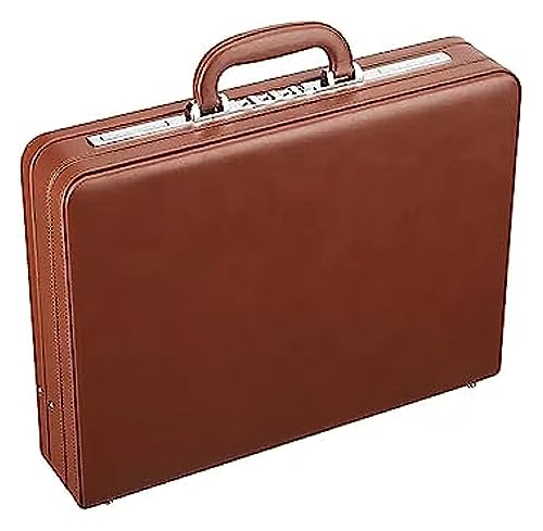 Briefcase 18in Business Suitcase with Password Lock Brown