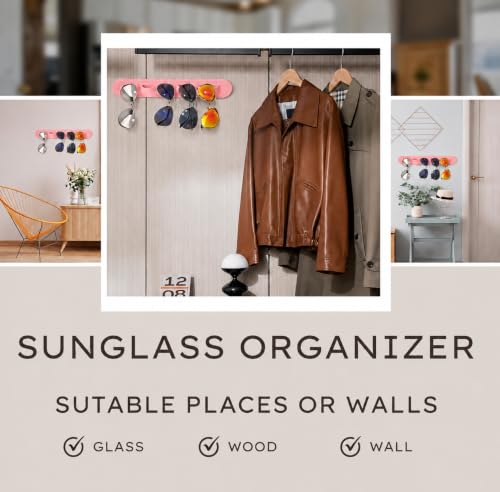 Image of Sunglasses Organizer, Wall Glasses Holder, Acrylic Sunglasses Display, Eyeglass Organizer for Multiple Glasses for Office & Home Decor, Unique Gifts for Husband, Women & Girls