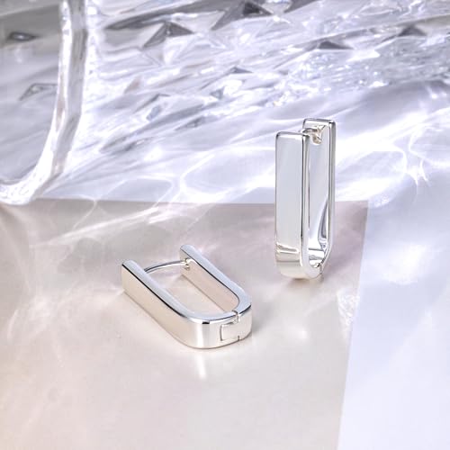 ALEXCRAFT 925 Sterling Silver Earrings for Women Trendy Hypoallergenic Silver Hoop Earrings Statement Small Chunky Huggie Hoops Earring Jewelry for Women4