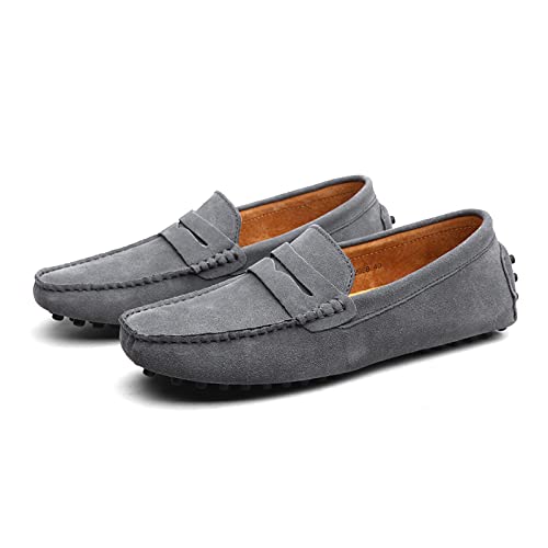 Hommes Chaussons Mocassins, Chaussures Plates pour Hommes en Cuir Suédé, Penny Loafers...
