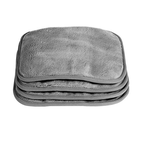Image of Eurow Reusable Makeup Remover Cloths, Soft Microfiber Face Towels for All Skin Types, Chemical-Free, Protective, Machine Washable, Gentle & Effective Facial Cleansing, 8 inchx8 inch, Gray, 4-Pack