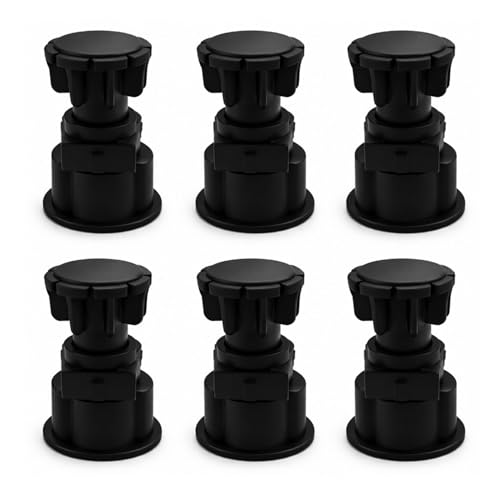 Image of VOLO Adjustable PVC Sofa Leg, Furniture Legs, Cabinet Leveler Legs, Adjusts from 3-4 /5 inch to 5 inch, Replacement Leg for Sofa, Couch, Chair & Cabinets, Black (6)