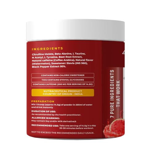 Naturaltein Pure 07 Pre-Workout, 300g, Watermelon - Image 3