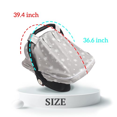 Image of Little Tots Baby Car Seat Canopy Cover, Breathable Sun Shade, Full Privacy for Newborns & Infants, Universal Fit for Boys & Girls