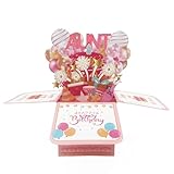 Asmallgf Funny Aunt Birthday Popup Card, Happy Auntie Gifts from Niece Nephew, Sweet Bday Gift Card for Auntie