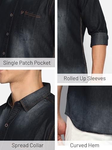 Image of Kuons Avenue Men's Denim Casual Shirt | Denim Shirt for Men