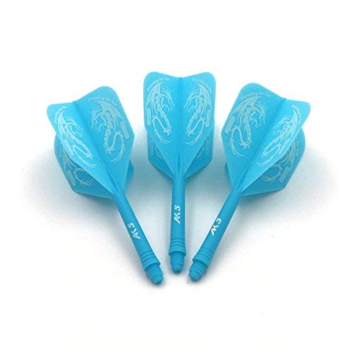 Cuesoul Integrated Dart Shaft And Flights Blue With Pattern Design #TOP30