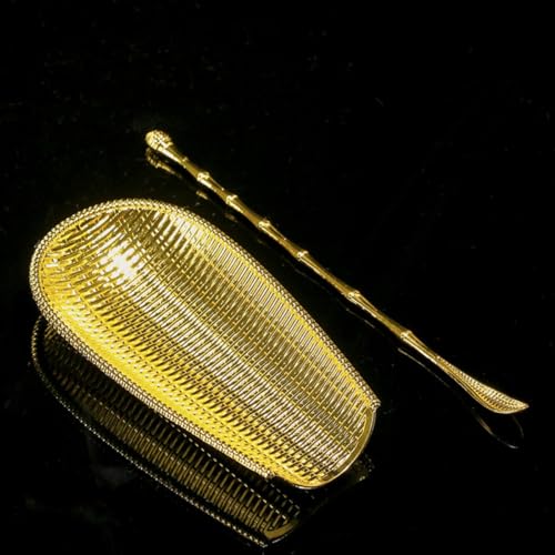 Utensilios para ceremonia de té gongfu: set de dos piezas con dosificador de hojas secas