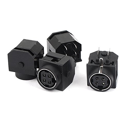 uxcell 4 Piezas Adaptador Conector DIN 4 Pines Hembra miniatura 1