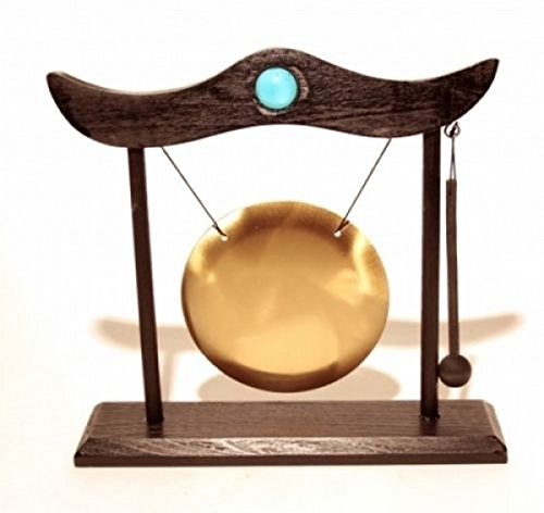 Panotophia Tam Tam - Gong con Supporto e martelletto, 12 cm, Colore Marrone