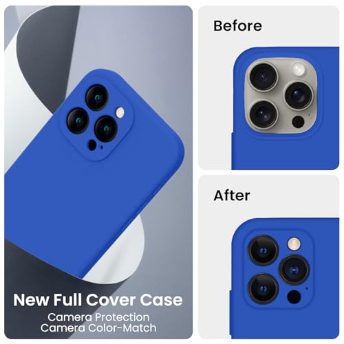 Image of FireNova Designed for iPhone 16 Pro Max Case, Silicone Upgraded [Camera Protection] Phone Case, Soft Anti-Scratch Microfiber Lining Inside, 2024, Klein Blue