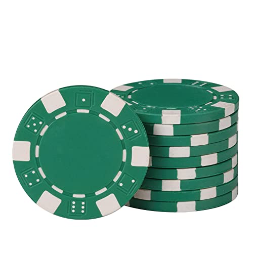 11.5 Gram Bulk Chip Accessories, 10 Pcs Professional Poker Chip, Casino Poker Chips, Clay Composite Casino Poker Chips for Casino Card Games Texas Holdem Blackjack Gambling (Green)