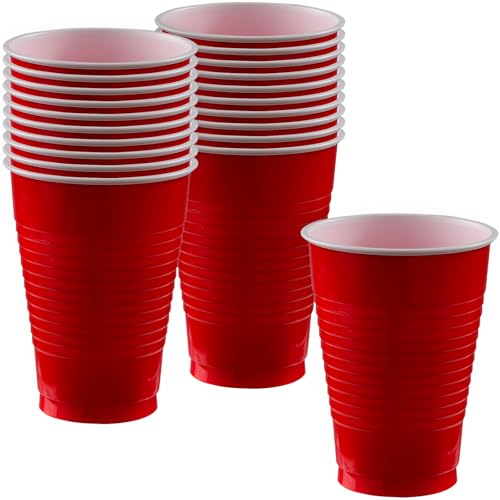 Amscan Copos de festa, 340 g, vermelho