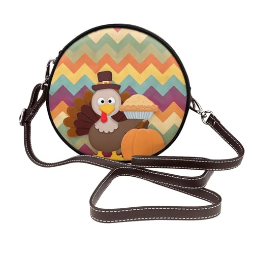 Sac à bandoulière rond femme motif citrouille : fini les douleurs avec la sangle réglable