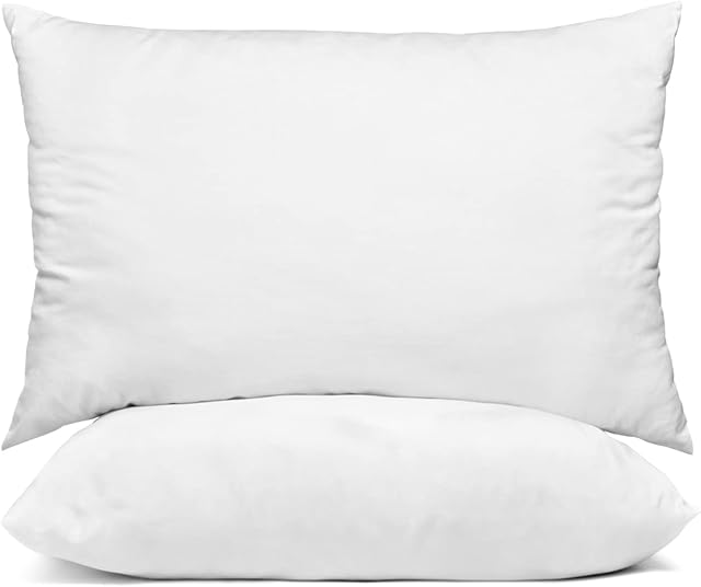 E4Emporium Luxury Polycotton Hollowfibre Non-Allergenic Pillows - Hotel Quality Polyester Pillow Pair, Hypoallergenic Case, Soft Sleeping Bed Pillows - Pack of 2 Pillows
