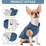 2 Pack Dog Sweater with Leash Ring Winter Warm Pet Sweater Thick Clothes Coat Fleece Dog Sweaters for Small Dogs Girl Boy for Chihuahua, French Bulldog, Dachshund,Small(4-6lbs)