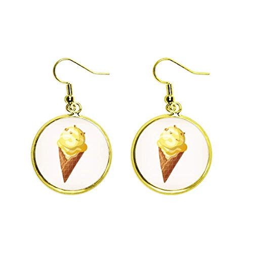 Pendientes amarillos dorados colgantes de mujer estilo golden drop