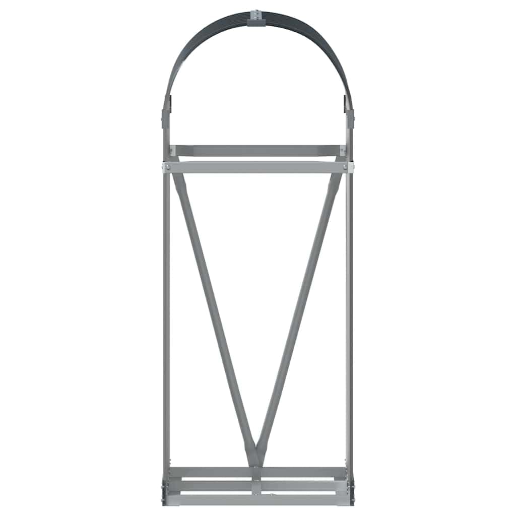 Cesta de madera antracita de acero galvanizado, 40 x 45 x 100 cm, para chimenea, estantería de leña, soporte para almacenamiento de almacenamiento, chimenea, horno, terraza, jardín