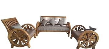 Immanuel Furniture and APHOLSTARY Works 4 Seater Sofa Set for Living Room Wood Material Teak Wood Model Number IMMANUZ09
